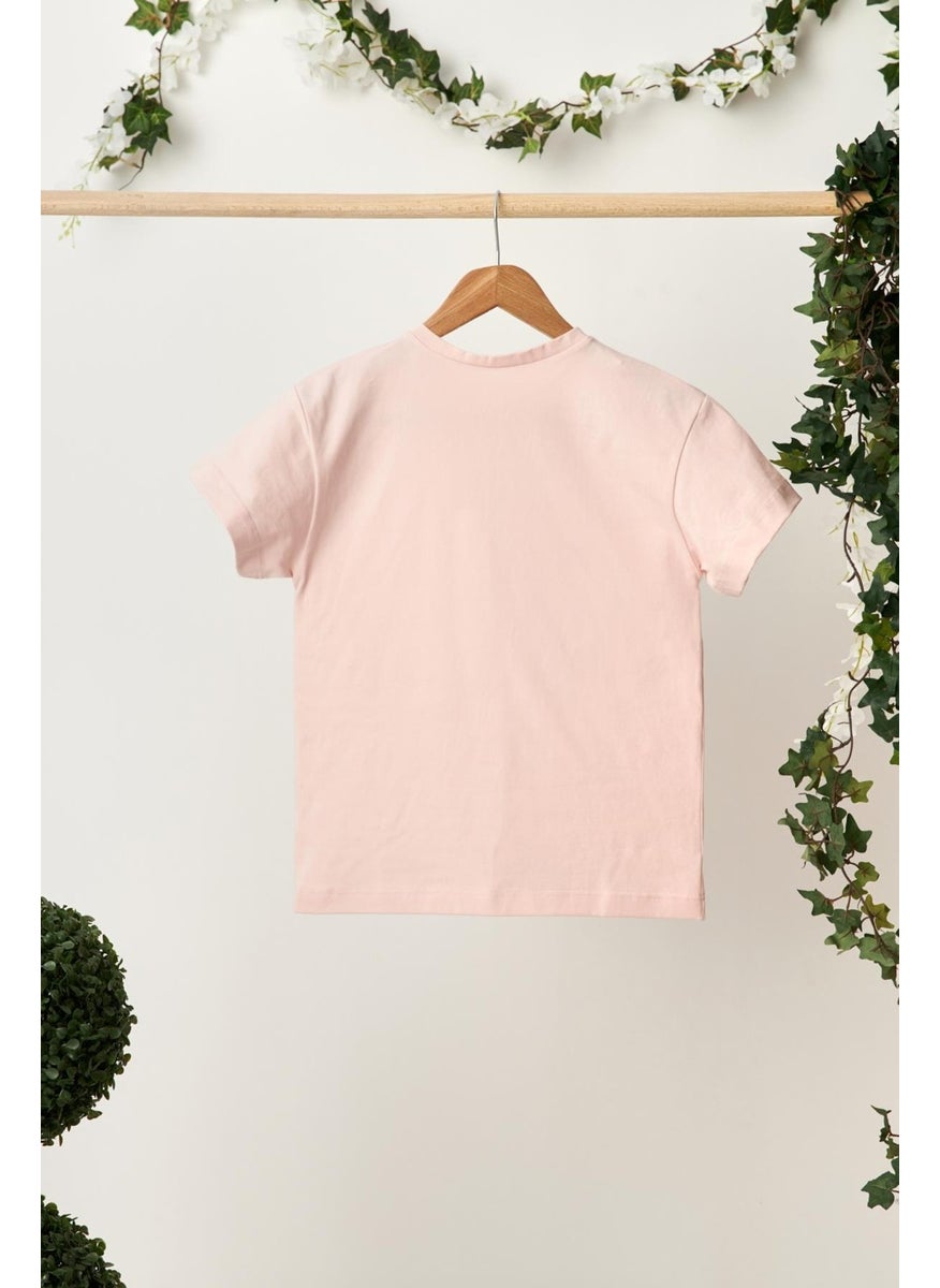 Babygiz Powder Girl's Short Sleeve Crew Neck Anti-Sweat, Comfortable Cotton Combed T-Shirt  - Image 4