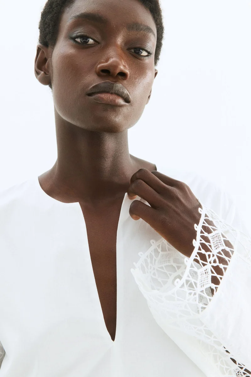 H&M Lace-inset cotton dress