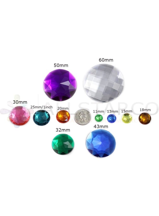 18mm Blue Aqua CH24 Flat Back Sew On Round Beads Acrylic Rhinestones Sewing Plastic Gems with Holes for Jewelry, Clothes, Garment Embelishments, Shoes, Cosplays, Crafts 30 Pieces  - Image 4