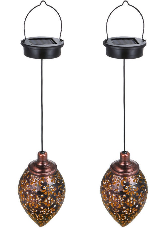واي آند دي مجموعة مصابيح LED تعمل بالطاقة الشمسية مكونة من قطعتين بني 25x14x24سنتيمتر  - Image 1