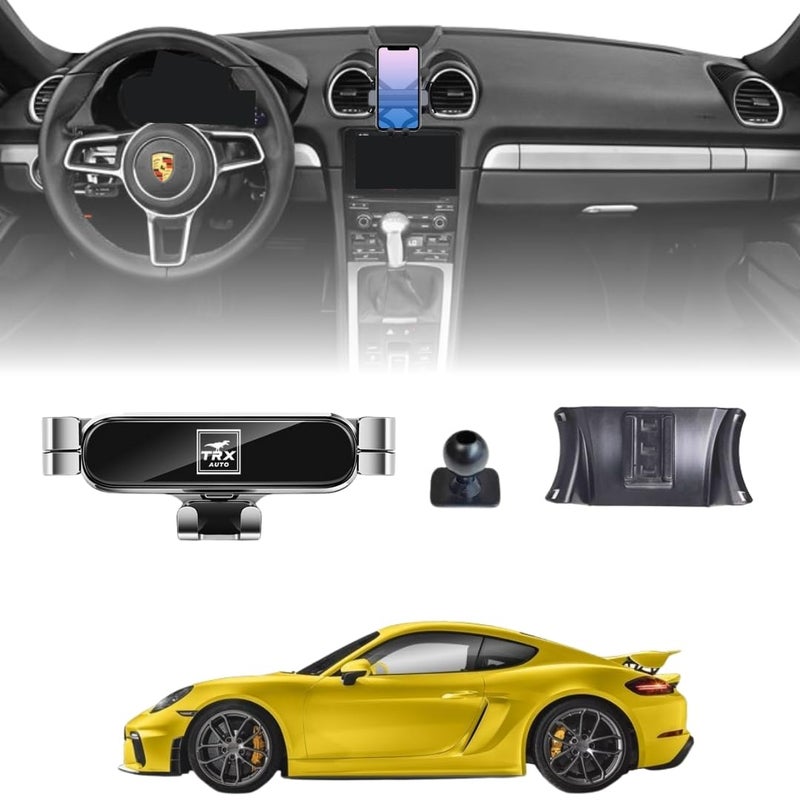 TRX AUTO Phone Holder Mount With Gravity Phone Holder For Porsche Boxster, Cayman 718 2016 To 2024 | Porsche Cayman Accessories | Porsche Boxster Accessories - Image 1