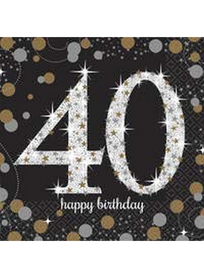 Amscan Sparkling Celebration 40 Beverage Paper Napkins Value Pack (50 Ct) - Image 1