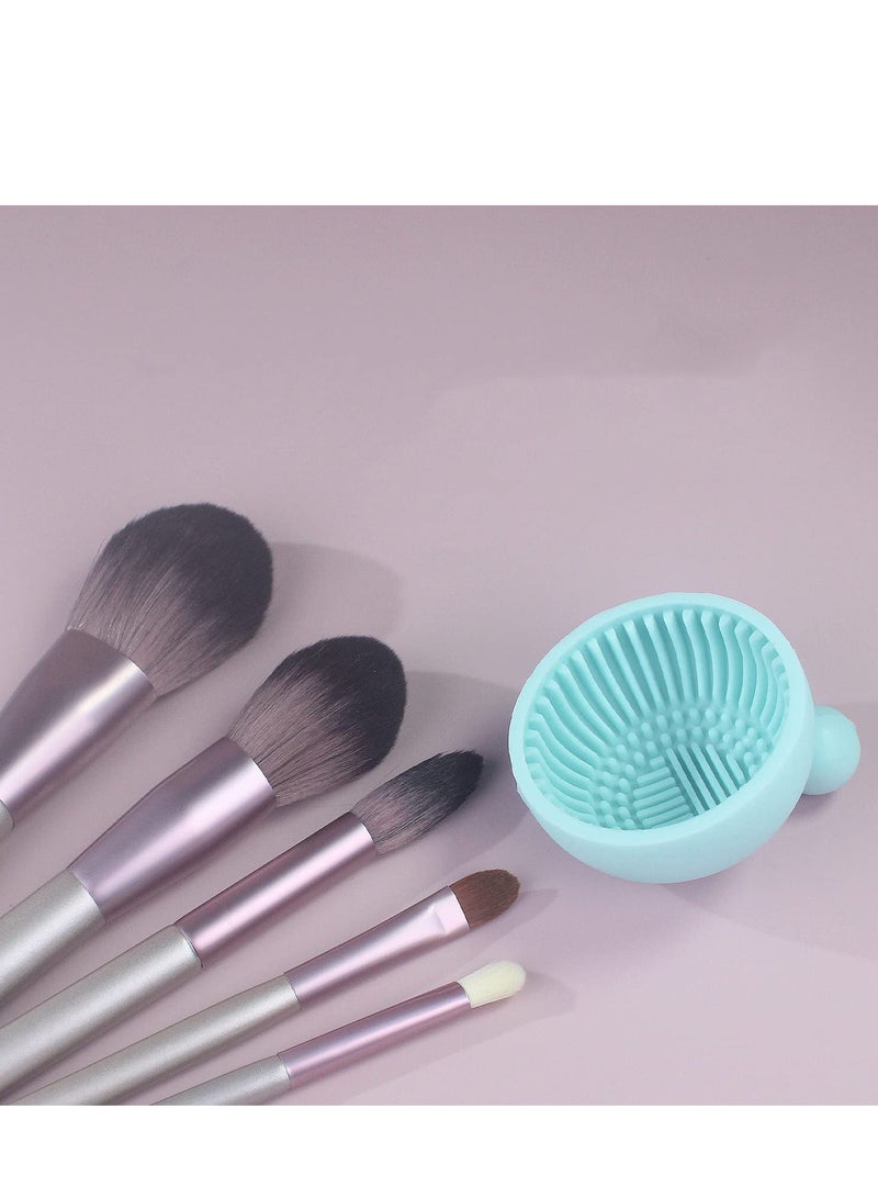 Portable Silicone Makeup Brush Cleaner Mat Blue Suitable for Easy and Efficient Brush Cleaning - Image 5