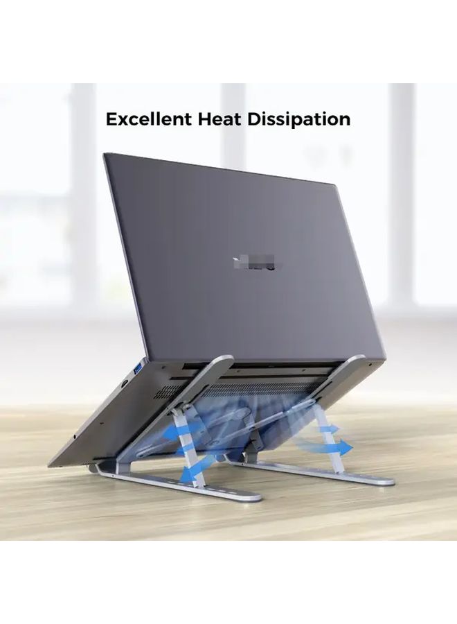 Black Portable Folding Laptop Stand with Height Adjustable Heavy Duty Heat Dissipation - Image 3