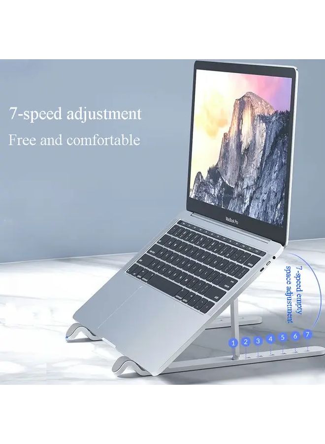 Black Portable Folding Laptop Stand with Height Adjustable Heavy Duty Heat Dissipation - Image 1