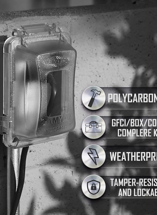 TayMac MKG420CS Single Gang Weatherproof Complete In-Use Cover Kit, Clear Finish - Image 3