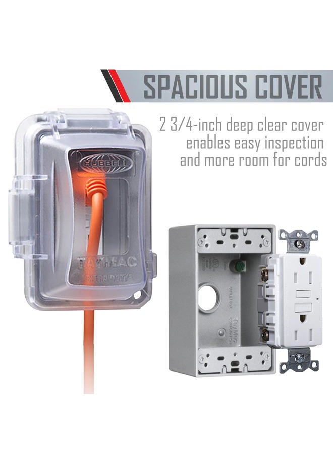 TayMac MKG420CS Single Gang Weatherproof Complete In-Use Cover Kit, Clear Finish - Image 4