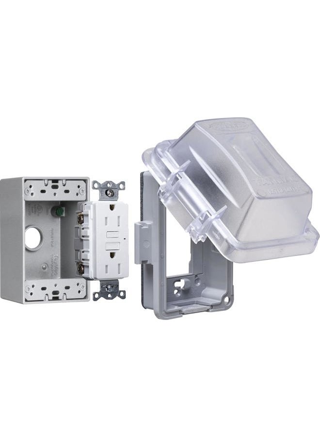 TayMac MKG420CS Single Gang Weatherproof Complete In-Use Cover Kit, Clear Finish - Image 1