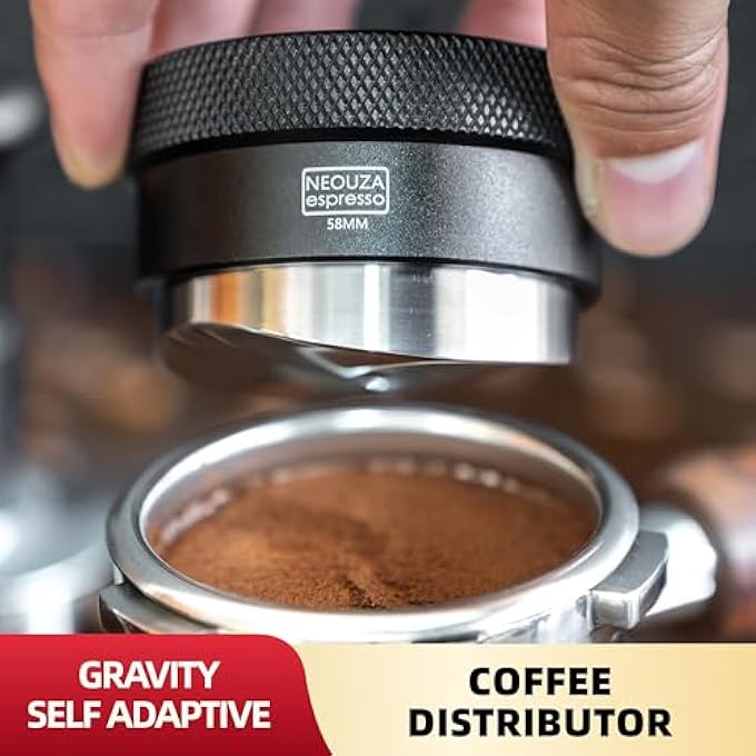 NEOUZA Coffee Gravity Adaptive Distributor For Espresso Portafilter Gravity Distribution Tool Auto Leveling Distributor Leveler With SShaped Base 58Mm - Image 2