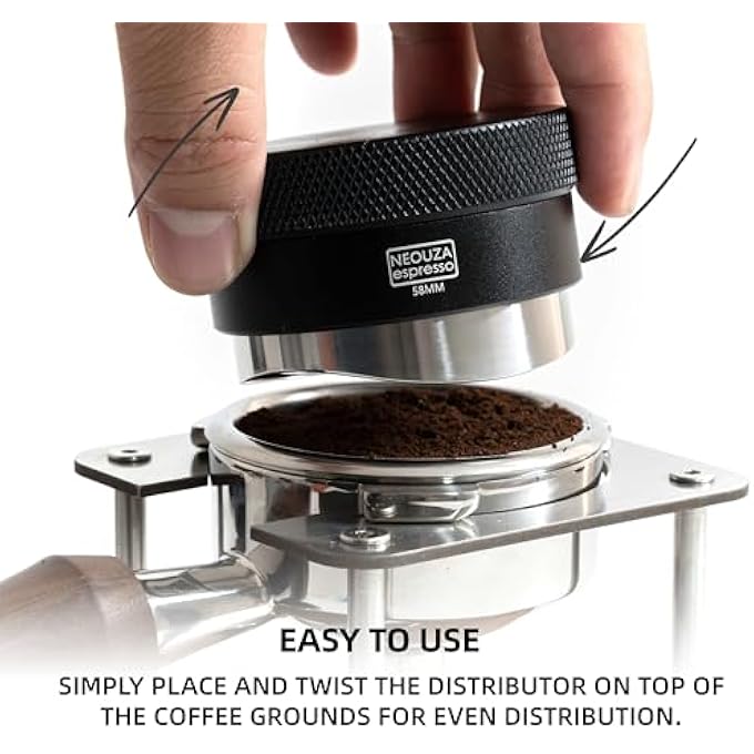 NEOUZA Coffee Gravity Adaptive Distributor For Espresso Portafilter Gravity Distribution Tool Auto Leveling Distributor Leveler With SShaped Base 58Mm - Image 4