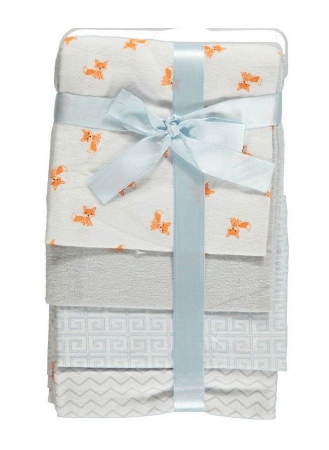 Luvable Friends - Unisex Baby Cotton Flannel Receiving Blankets Fox 4 Pack One Size - Image 1
