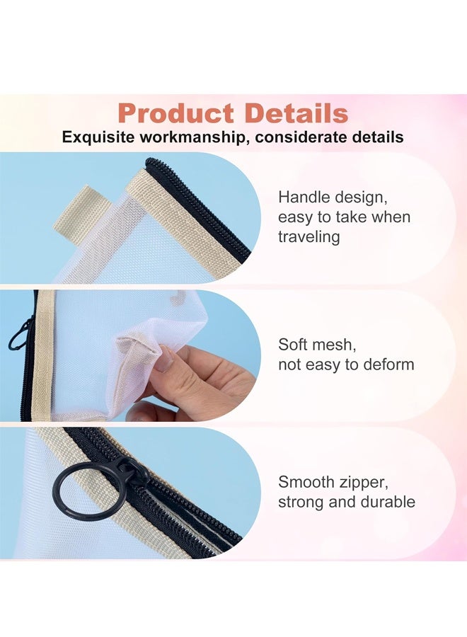 2PCS Mini Mesh Zipper Makeup Bag, Portable Travel Cosmetic Pouch for Lipstick Jewelry Coin Storage, Women Small Storage Pouch - Image 3