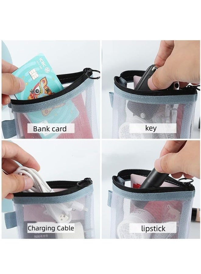 2PCS Mini Mesh Zipper Makeup Bag, Portable Travel Cosmetic Pouch for Lipstick Jewelry Coin Storage, Women Small Storage Pouch - Image 4