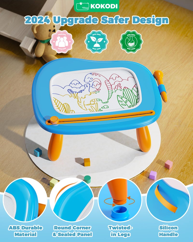KOKODI Magnetic Drawing Board, Toddler Girl Toys for 1-2 Year Old, Large Doodle Board Pad Learning and Educational Toys for 1 2 3 Year Old Baby Kids Birthday Gifts(Blue) - Image 2