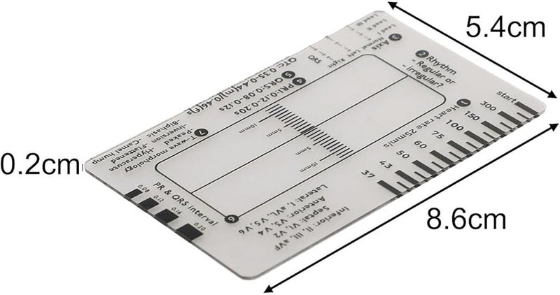 2pc A 7 Step ECG Measurement Tool Ruler Transparent Caliper For Interval PR QRS ST Wave Assessment - Image 4