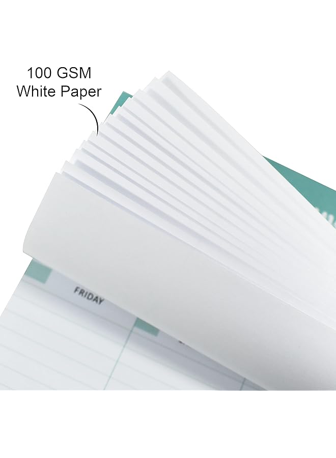 إيروريكس مفكرة مخطط أسبوعي مقاس 7 بوصة × 10 بوصة، منظم لوحة أسبوعية، متتبع العادات، مجلة للرجال والنساء، 52 ورقة، ورق 100 جرام لكل متر مربع، قائمة مهام أسبوعية بدون تاريخ، مفكرة مع حياتك باللون الأزرق المخضر - Image 3