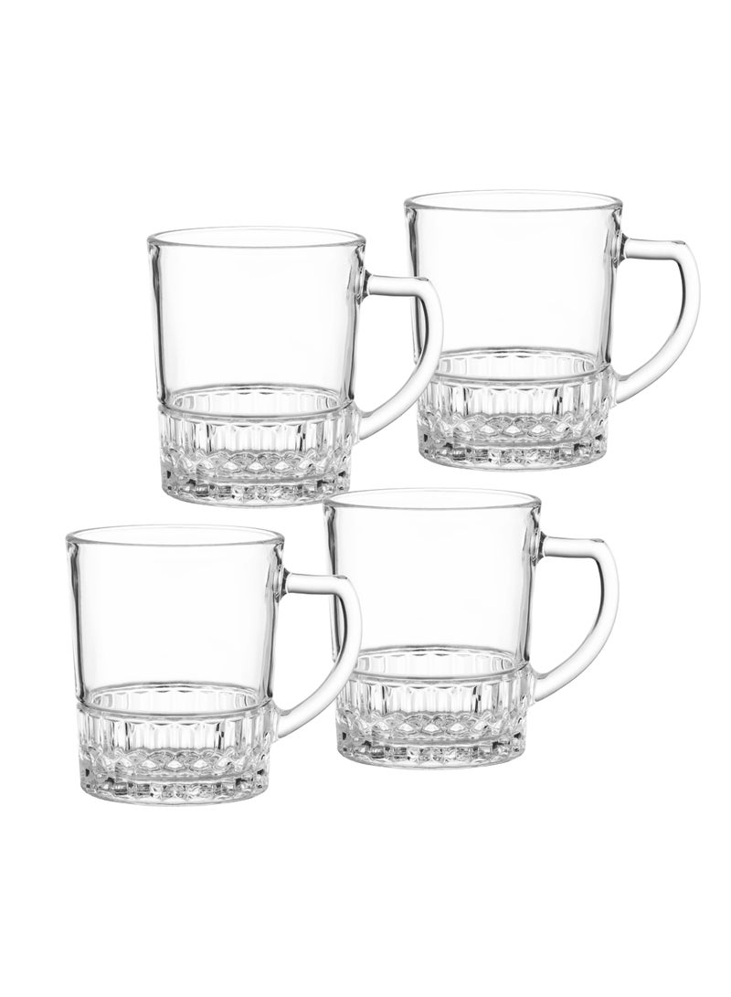 Elegant Set of 4 clear glass tea cups 240 ml - Image 2