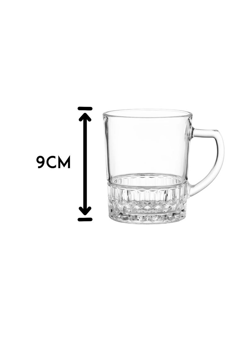 Elegant Set of 4 clear glass tea cups 240 ml - Image 4
