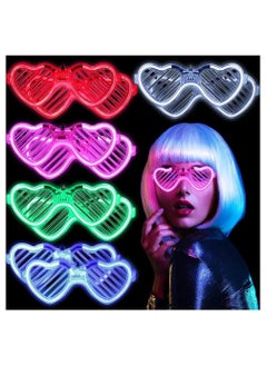 Light-up LED Glasses, 10 Pack Glasses Heart Shape Toys Party Favors Glow In The Dark Party Favors Supplies Shutter Shades Sunglasses Luminous Neon Glasses Glow in the Dark Glasses for Adult Kids