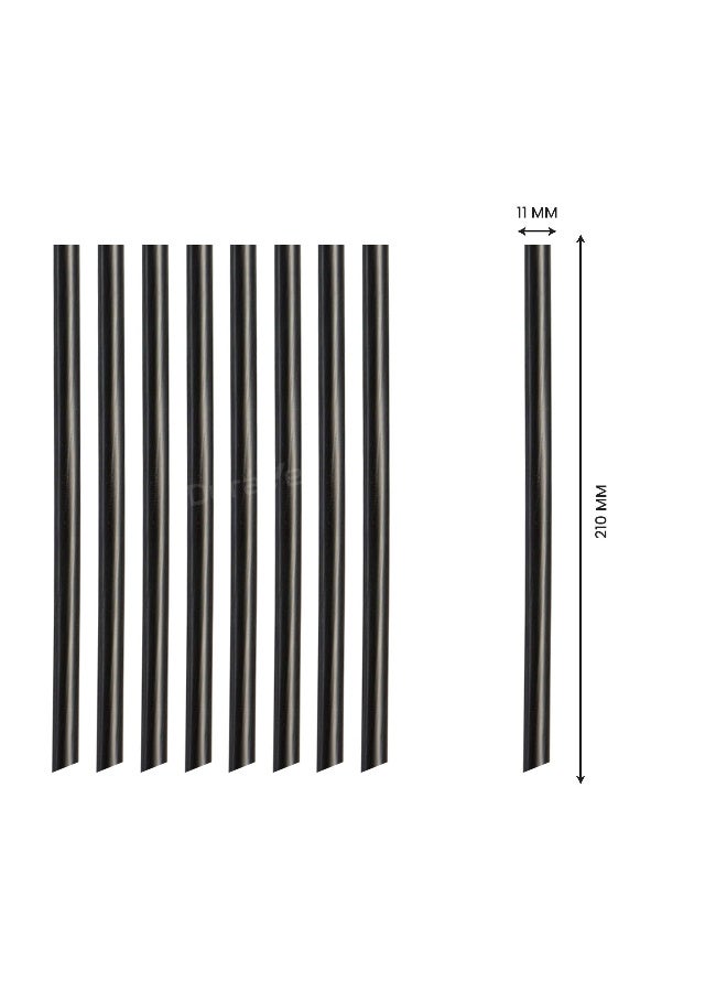 Duravel Black Plastic Drinking Straws, Individually Wrapped, 11mm x 210mm, 100 Pieces - Image 2