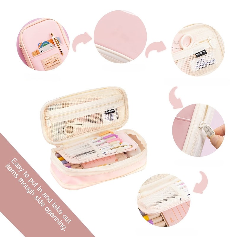 Purple 37 Pieces School Supplies Set Includes Pencil Case Highlighters Pens Mechanical Pencils Erasers - Image 4