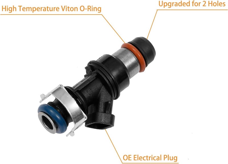 Gledewen Fuel Injector 2 Holes 8Pcs | 4.8L 5.3L 6.0L Engine | for 2001-2007 Chevy Silverado Suburban Tahoe GMC Sierra Yukon Cadillac Escalade & More | Replace# 25317628, 17113698, 17113553, FJ315, FJ10062 - Image 4