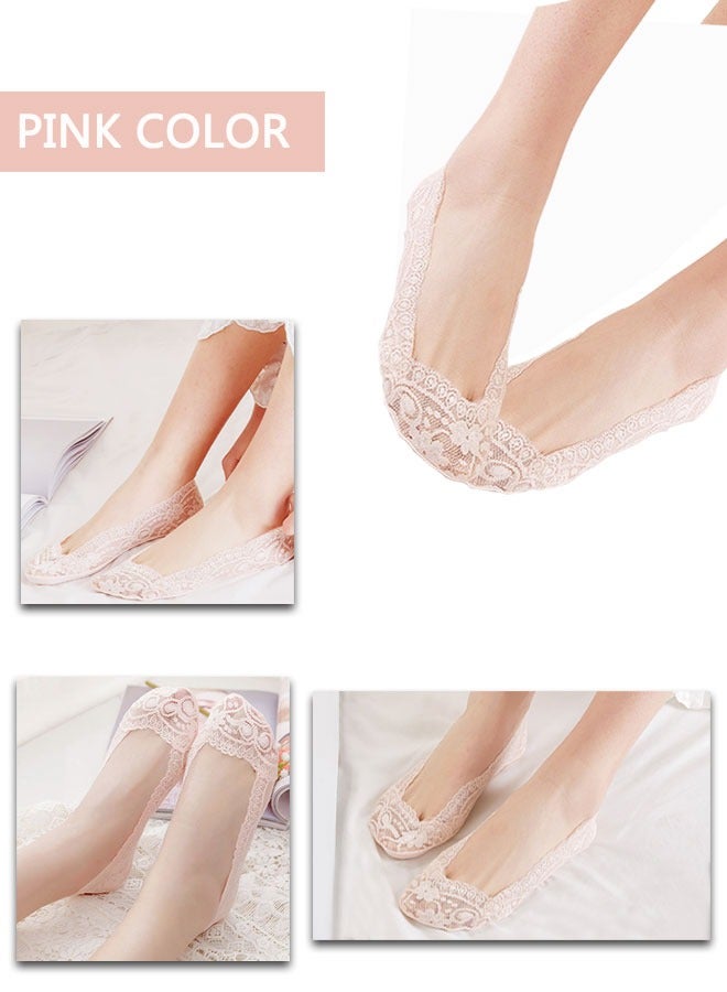 HAWAWA 5 Pairs No Show Socks Low Cut Flat Invisible Liner Socks Non Slip Lace Casual Boat Socks for High Heels Flats Women Girl  - Image 5