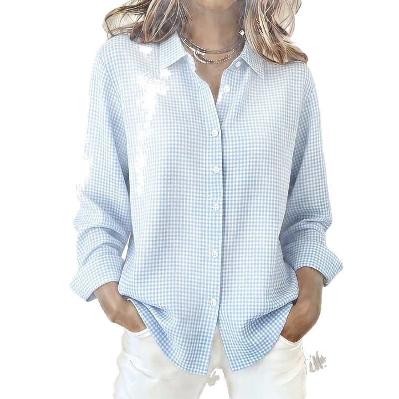 Women's Plaid Long Sleeve Shirt - Image 5