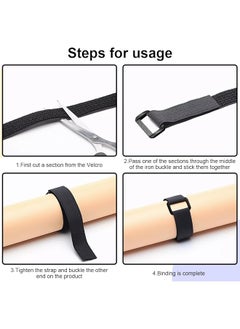 erorex Cable Ties Strap 10M Adjustable Cable Ties Wire Organizer With 50 Buckles Reusable Cable Cinch Strap Fastener Hook And Loop Securing Strap Cord Ties For Cable Organizer Tidy Cord Management  - Image 5