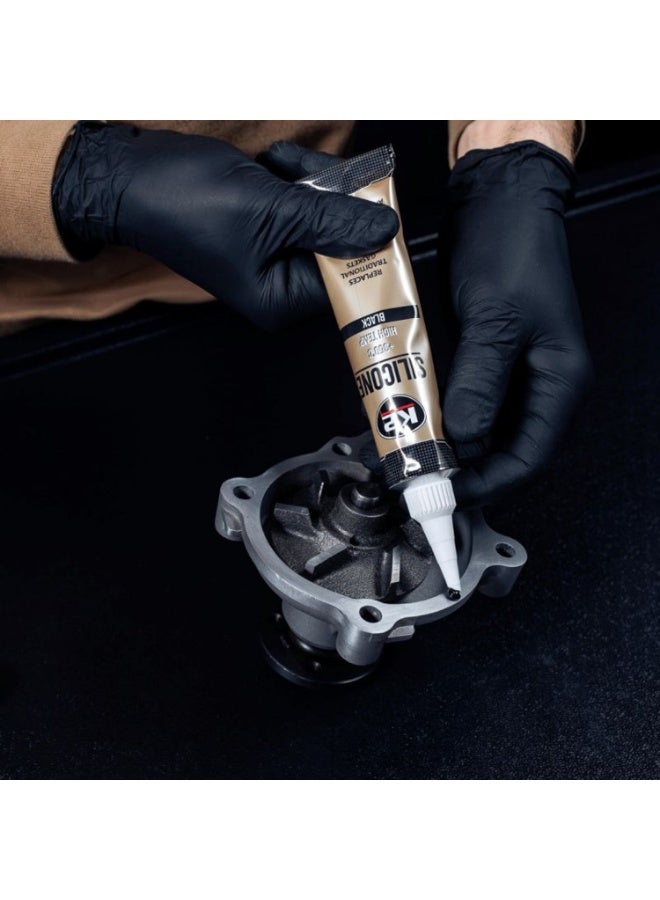 K2 Silicone High Temperature Gasket Maker Black 70g +350°C RTV Sealant for Engine Valve Cover Oil Pan Water Pump Thermostat Housing Gearbox Exhaust Sensor Safe Oil Coolant Resistant Automotive Car Motorcycle Sealing Compound - Image 5