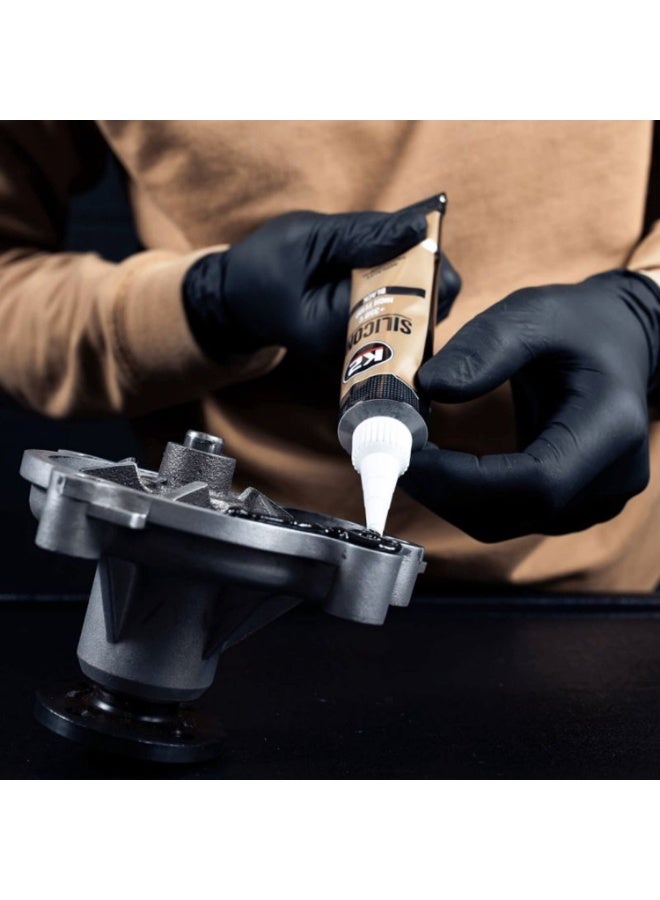 K2 Silicone High Temperature Gasket Maker Black 70g +350°C RTV Sealant for Engine Valve Cover Oil Pan Water Pump Thermostat Housing Gearbox Exhaust Sensor Safe Oil Coolant Resistant Automotive Car Motorcycle Sealing Compound - Image 4