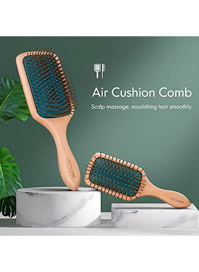URTHEONE Hair BrushHair Brushes For Women Men KidsL Wooden Paddle Detangler Brush And Small Tl Styling Brush Set For Curly Thick Thin Fine Wet Dry Hair Detangling Smoothing Massaging Blowdrying - Image 5