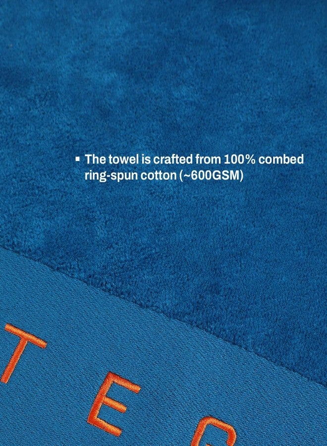 TEGO Cotton 600 Performance Sports Towel (16 x 30 Inches) - Gym, Work Out, Fitness Towel - Blue-O - 1 Piece - Image 4