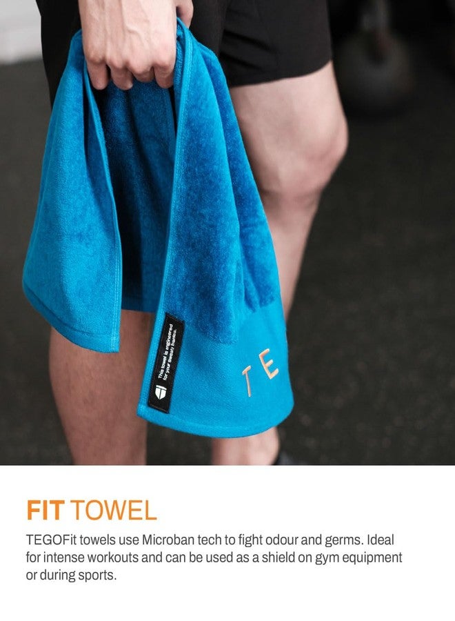 TEGO Cotton 600 Performance Sports Towel (16 x 30 Inches) - Gym, Work Out, Fitness Towel - Blue-O - 1 Piece - Image 5
