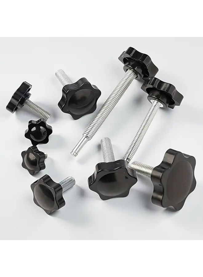 M12x45mm Adjustable Torx Hand Knob Plastic Rubber Grip Handle Hand Tightened Star Wheel - Image 1