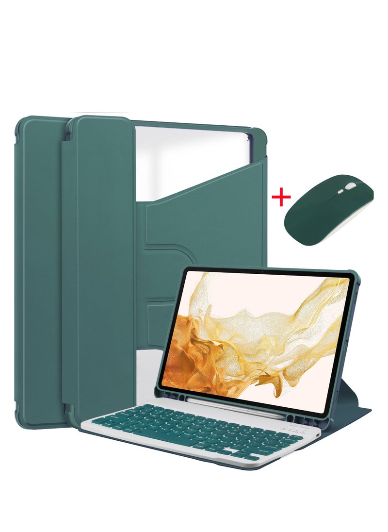 General - The case is compatible with Samsung Galaxy Tab A9 Plus/S9/S9FE/S9 Plus/S9FE Plus with detachable wireless keyboard and mouse for viewing multiple angles, automatic sleep/wake - Image 1