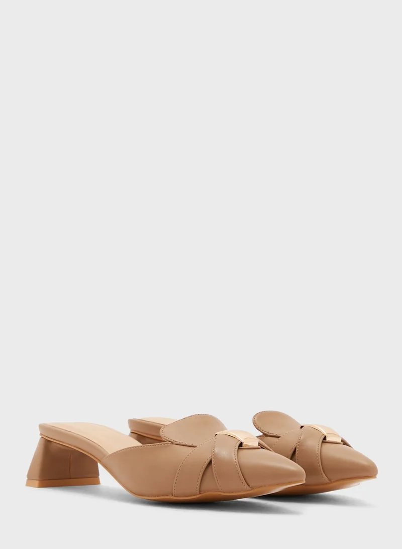Khizana Flat Bow Pointed Slip-On Pump