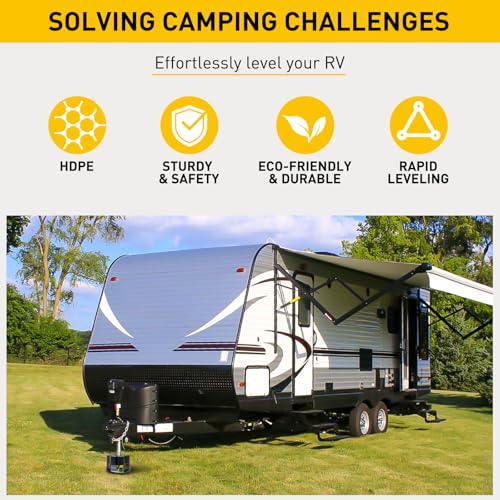 Hyfico Trailer Jack Block 4 Pack - RV Leveling Blocks for Travel Trailers Wheels and Any Jack, 20,000 lbs RV Camper Leveling Blocks with Bag, Leveling Blocks Universal Compatibility & Convenient Storage - Image 2