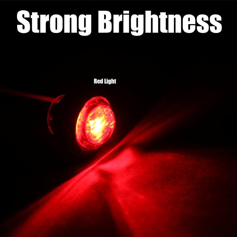 Treela 150 Pieces 3/4 Inch Round Mini Surface Mount LED Side Marker Lights - Red - Image 4
