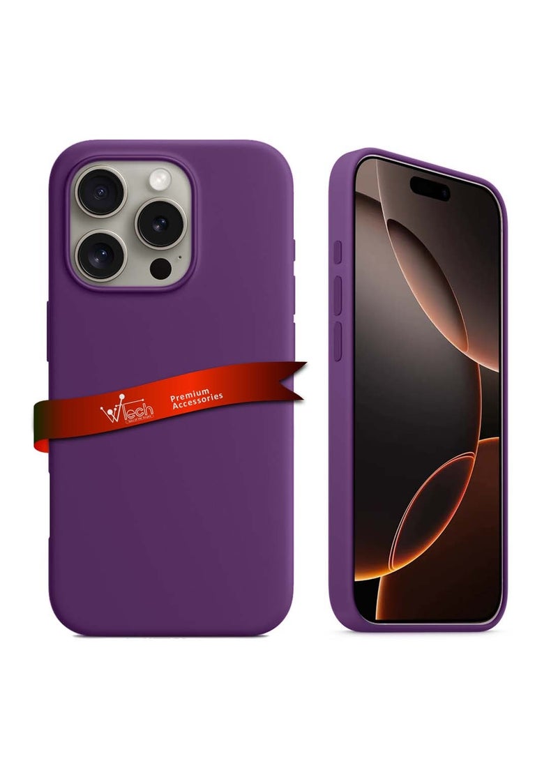 Wtech Apple iPhone 16 Pro Max 2024 Premium Liquid Silicone Case Cover - Eggplant Purple - Image 1