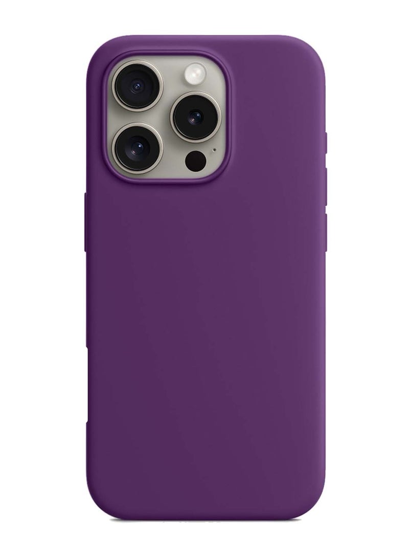 Wtech Apple iPhone 16 Pro Max 2024 Premium Liquid Silicone Case Cover - Eggplant Purple - Image 2
