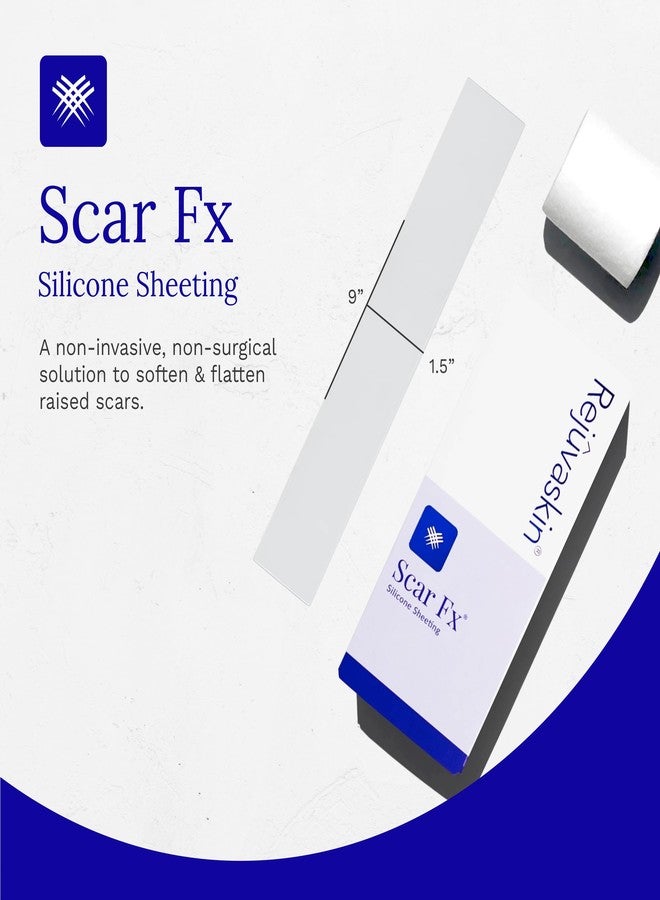 Rejuvaskin Scar Fx Silicone Sheeting, 1.5 Inch x 9 Inches Silicone Tape for C-Section Scars, 1 Sheet, Soften, Flatten & Reduce the Appearance of Scars - Image 2