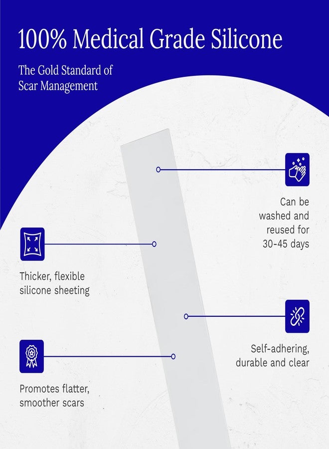 Rejuvaskin Scar Fx Silicone Sheeting, 1.5 Inch x 9 Inches Silicone Tape for C-Section Scars, 1 Sheet, Soften, Flatten & Reduce the Appearance of Scars - Image 5