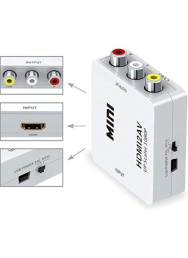 General - HDMI to RCA-WIN 1080P HDMI to AV 3RCA CVB Composite Video Audio Converter Adapter supports PAL/NTSC - Image 1