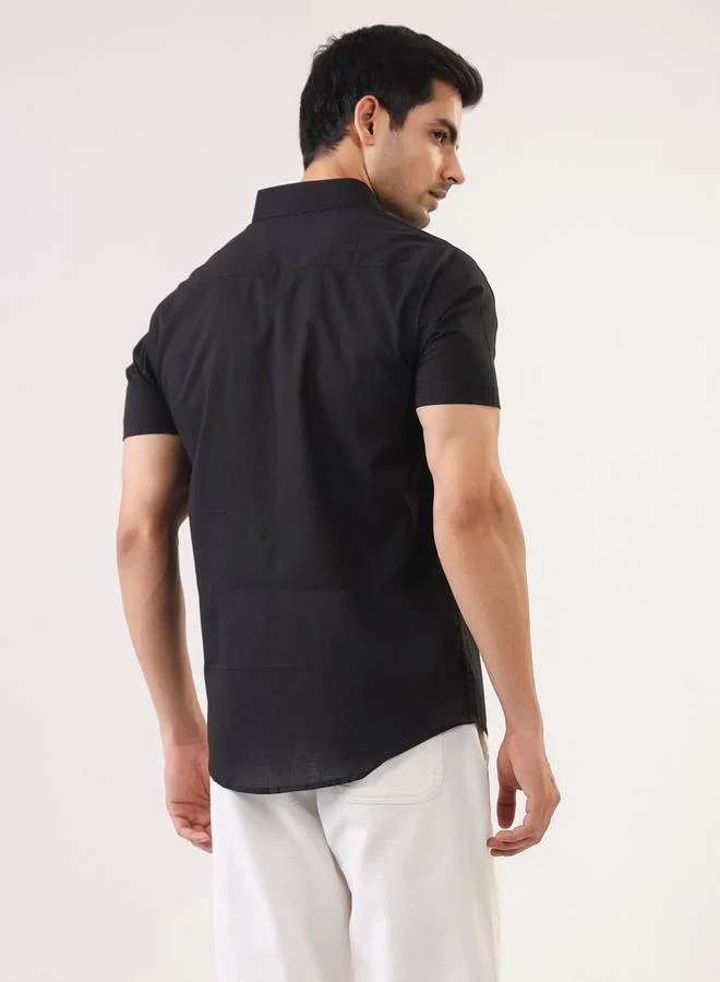Truloom  Men Solid Regular Fit Cotton Shirt for Men | Best Price UAE
