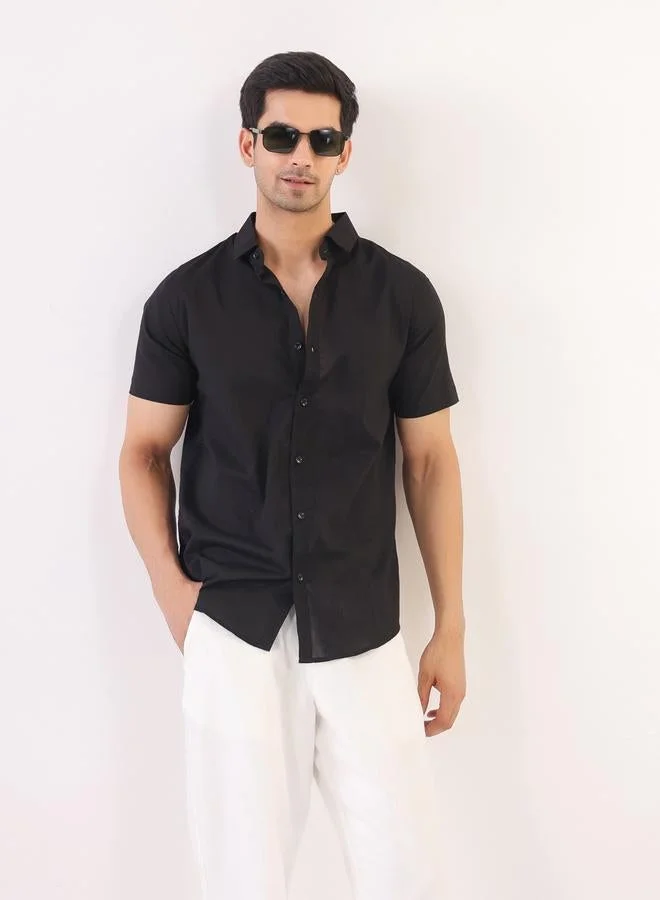 Truloom  Men Solid Regular Fit Cotton Shirt for Men | Best Price UAE