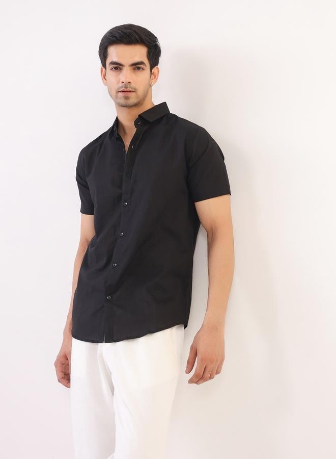 TRULOOM Men Solid Regular Fit Cotton Shirt - Image 1