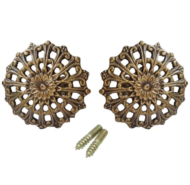 QZibeva Vintage Style Hold Backs Curtain Hold Backs Buckle Decorative Cloth Hooks Tiebacks Tassel Holder Bronze 2 Piece - Image 4
