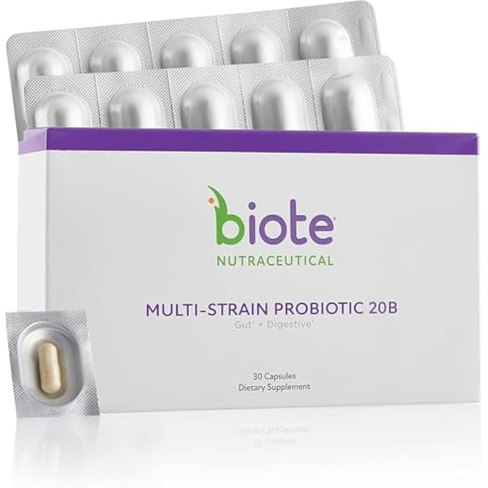 Biote Nutraceuticals - Multi-Strain PROBIOTIC 20B - Gut + Digestive (30 Capsules) - Image 1