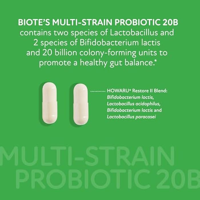 Biote Nutraceuticals - Multi-Strain PROBIOTIC 20B - Gut + Digestive (30 Capsules) - Image 3